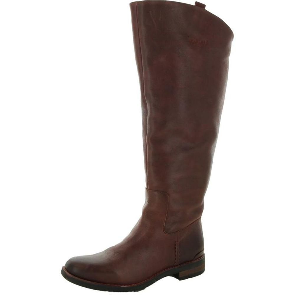 Franco Sarto Womens Meyer Red Leather Wide Calf Tall Knee-High Boots Used